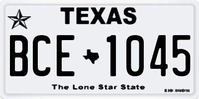 TX license plate BCE1045