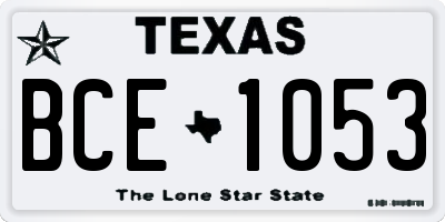 TX license plate BCE1053