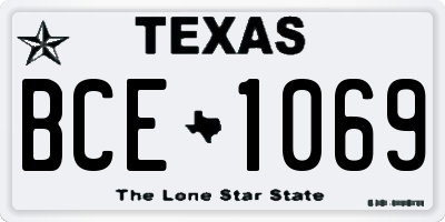 TX license plate BCE1069