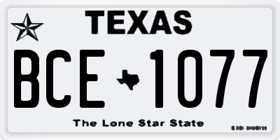 TX license plate BCE1077