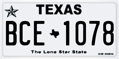 TX license plate BCE1078
