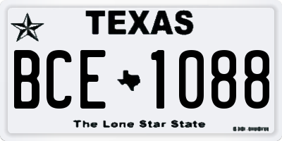 TX license plate BCE1088