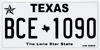 TX license plate BCE1090