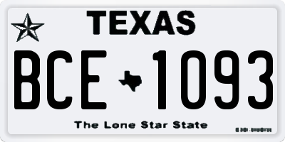 TX license plate BCE1093