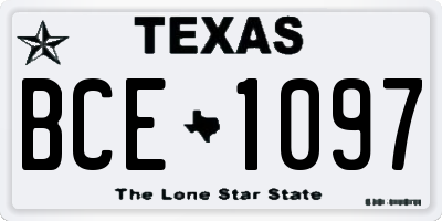 TX license plate BCE1097