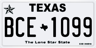 TX license plate BCE1099