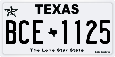 TX license plate BCE1125