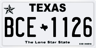 TX license plate BCE1126