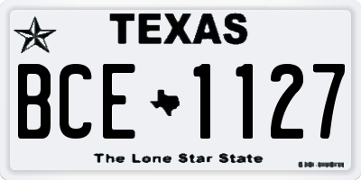 TX license plate BCE1127
