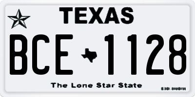 TX license plate BCE1128