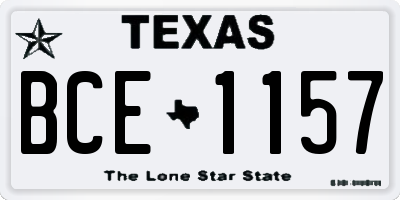 TX license plate BCE1157