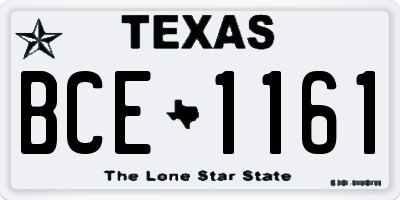 TX license plate BCE1161