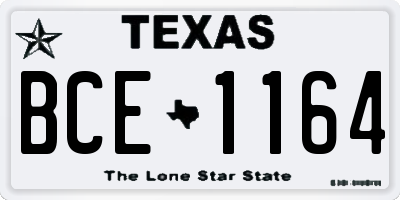 TX license plate BCE1164