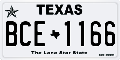 TX license plate BCE1166
