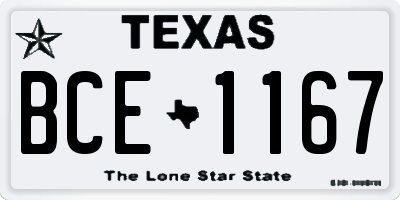 TX license plate BCE1167