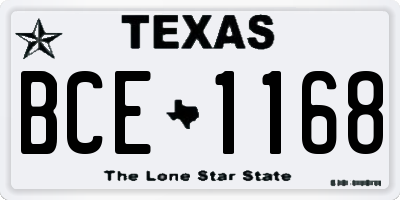 TX license plate BCE1168