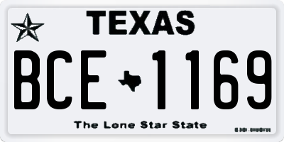 TX license plate BCE1169