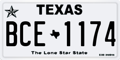 TX license plate BCE1174