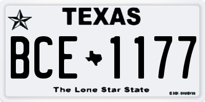 TX license plate BCE1177