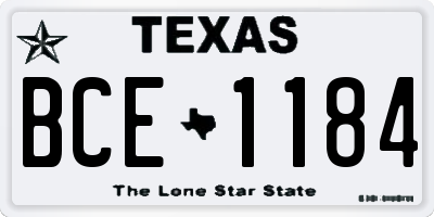 TX license plate BCE1184