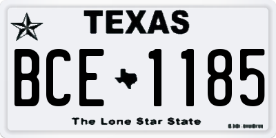 TX license plate BCE1185