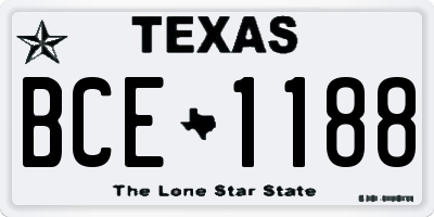 TX license plate BCE1188