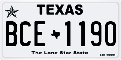 TX license plate BCE1190