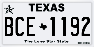 TX license plate BCE1192