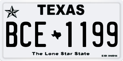 TX license plate BCE1199