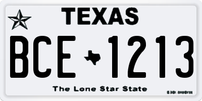 TX license plate BCE1213