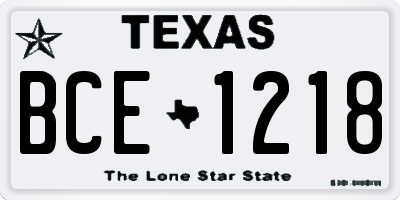TX license plate BCE1218