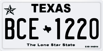 TX license plate BCE1220