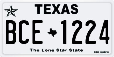 TX license plate BCE1224