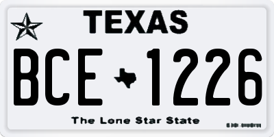 TX license plate BCE1226