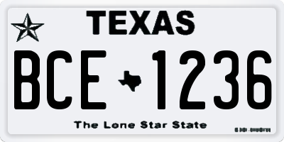 TX license plate BCE1236