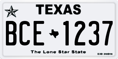 TX license plate BCE1237