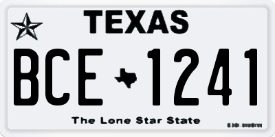 TX license plate BCE1241