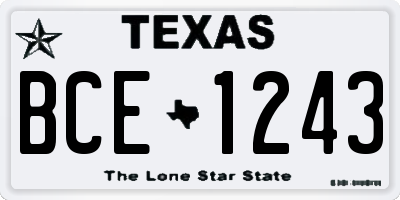 TX license plate BCE1243