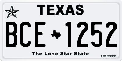 TX license plate BCE1252