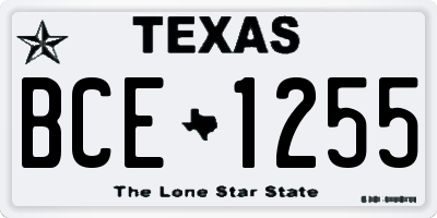 TX license plate BCE1255