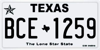 TX license plate BCE1259