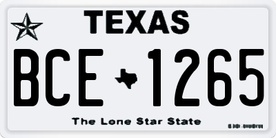 TX license plate BCE1265