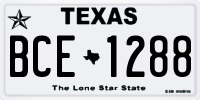 TX license plate BCE1288