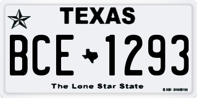 TX license plate BCE1293