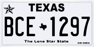 TX license plate BCE1297