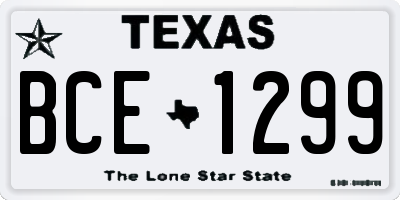 TX license plate BCE1299