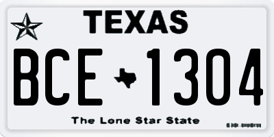 TX license plate BCE1304
