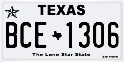 TX license plate BCE1306