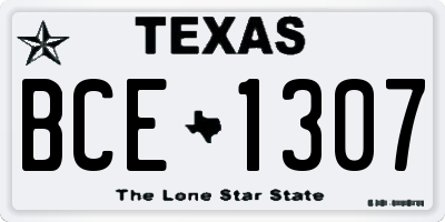 TX license plate BCE1307