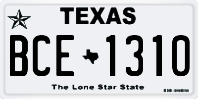 TX license plate BCE1310